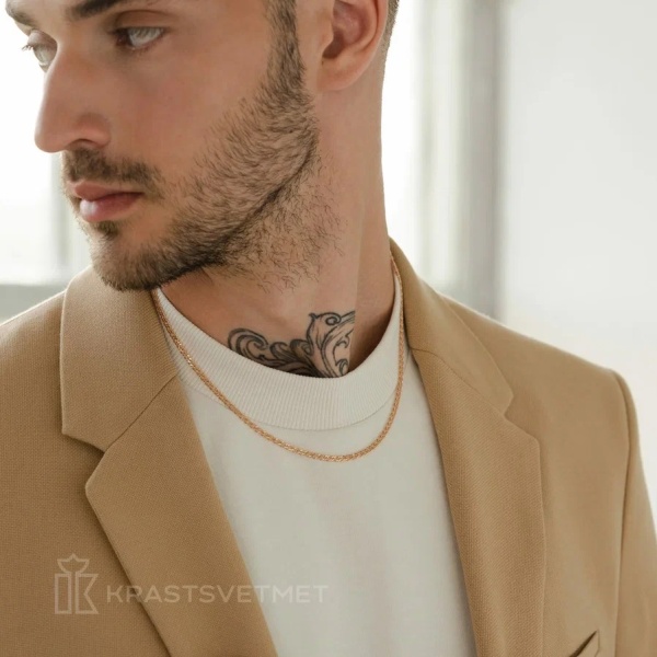 Цепь из красного золота 585, плетение «Ромб двойной»